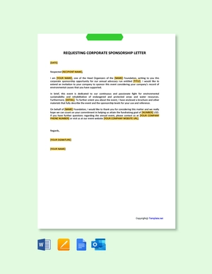 Requesting Corporate Sponsorship Letter