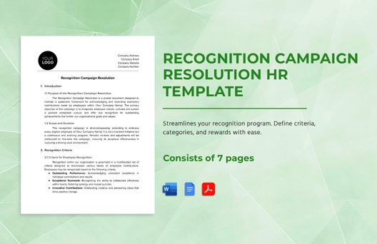 Recognition Campaign Resolution HR Template