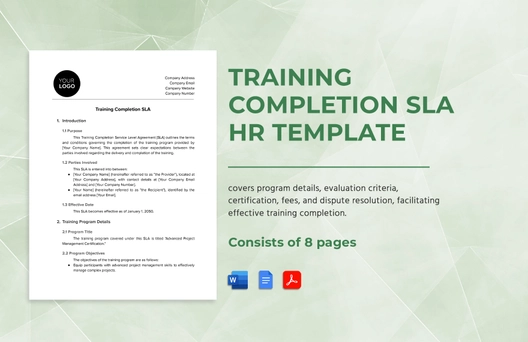 Training Completion SLA HR Template Training Completion SLA HR Template