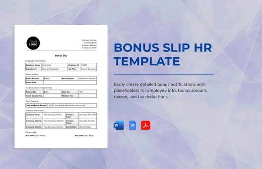 Bonus Slip HR Template
