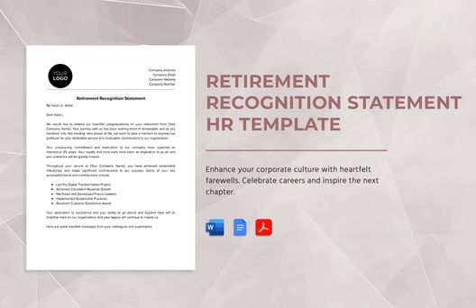 Retirement Recognition Statement HR Template Retirement Recognition Statement HR Template