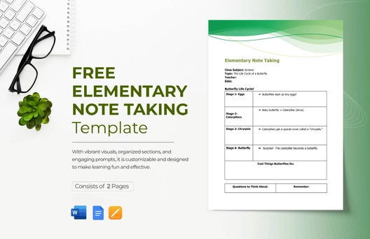Elementary Note Taking Template