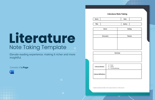 Literature Note Taking Template