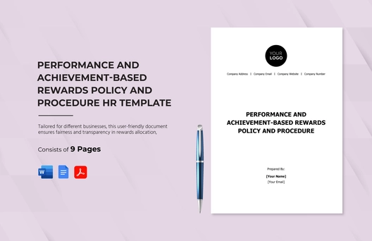 Performance and Achievement-based Rewards Policy & Procedure HR Template