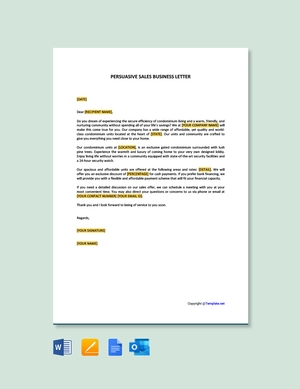 Persuasive Sales Business Letter Persuasive Sales Business Letter