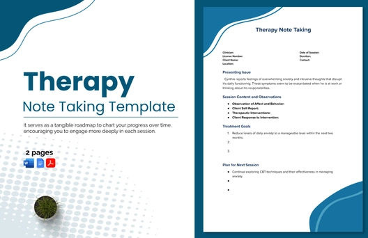 Therapy Note Taking Template
