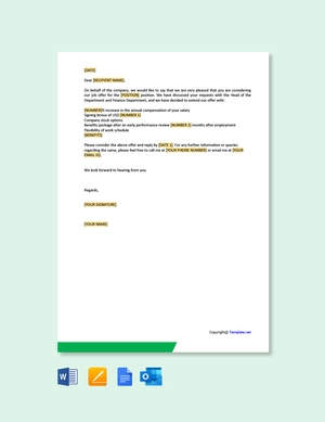 Salary Negotiation Letter To Employee