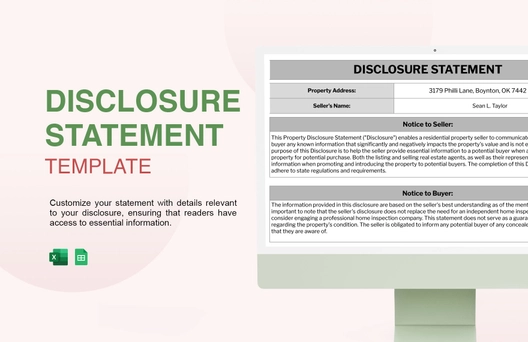 Disclosure Statement Template Disclosure Statement Template