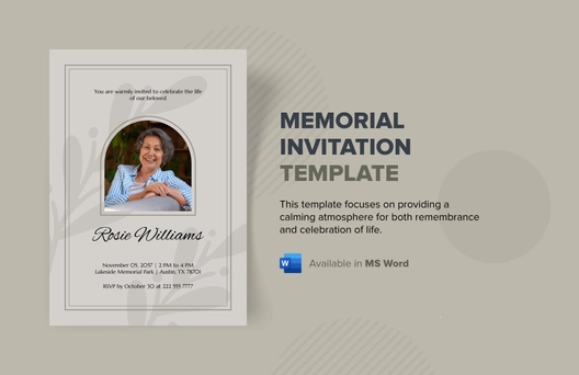 Memorial Invitation Template