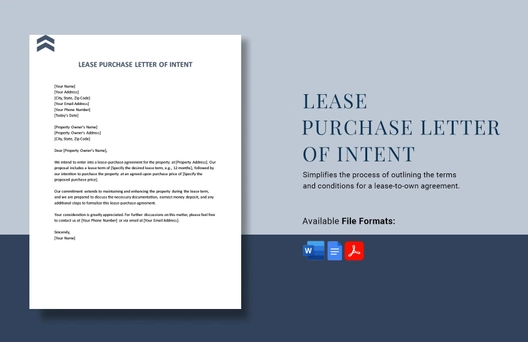Lease Purchase Letter Of Intent