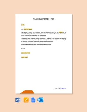 Thank You Letter To Doctor From Patient
