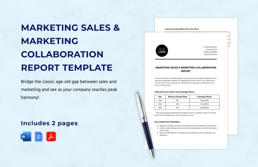 Marketing Sales & Marketing Collaboration Report Template