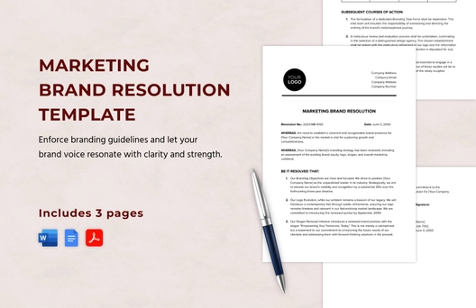 Marketing Brand Resolution Template
