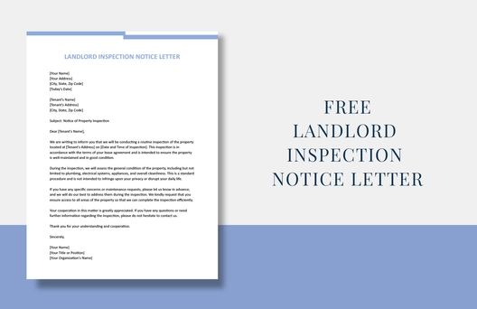 Landlord Inspection Notice Letter