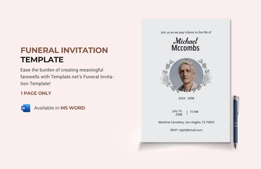 Funeral Invitation Template