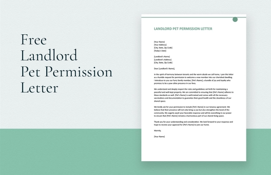 Landlord Pet Permission Letter