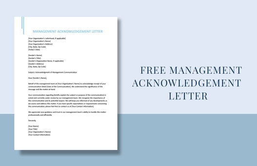 Management Acknowledgement Letter