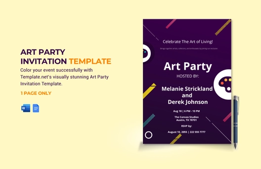 Art Party Invitation Template
