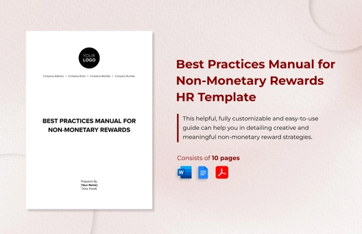 Best Practices Manual for Non-Monetary Rewards HR Template