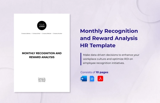 Monthly Recognition and Reward Analysis HR Template