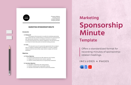 Marketing Sponsorship Minute Template
