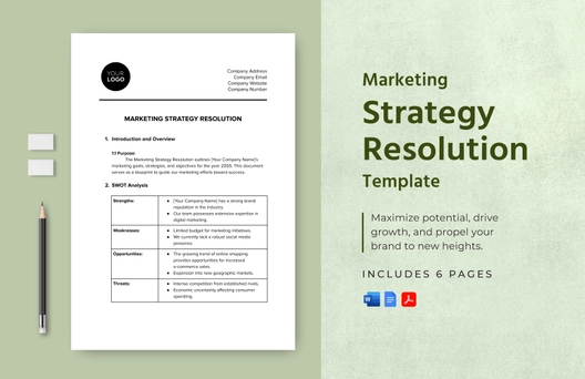 Marketing Strategy Resolution Template