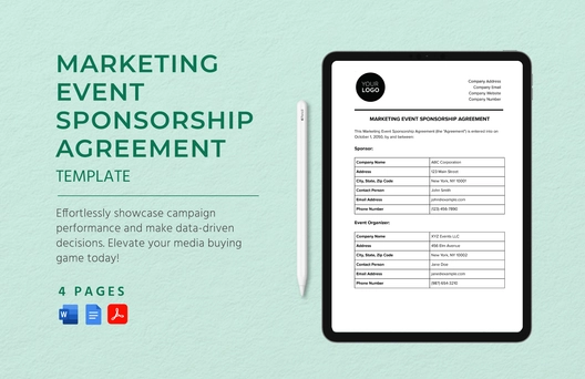 Marketing Event Sponsorship Agreement Template Marketing Event Sponsorship Agreement Template
