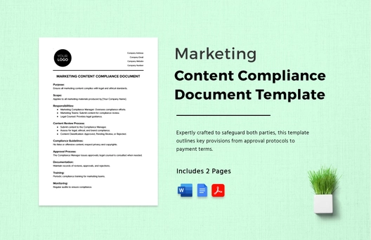 Marketing Content Compliance Document Template