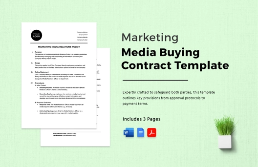 Marketing Media Buying Contract Template