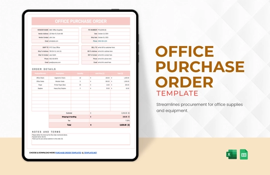 Office Purchase Order Template