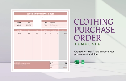 Clothing Purchase Order Template