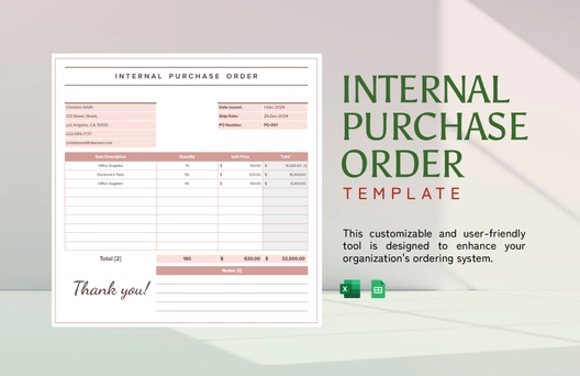 Internal Purchase Order Template