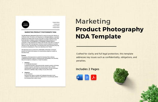 Marketing Product Photography NDA Template