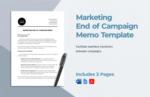 Marketing End of Campaign Memo Template
