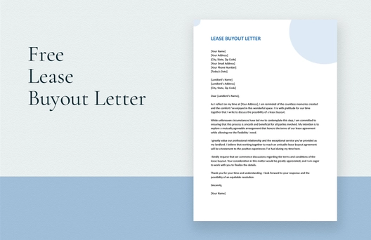 Lease Buyout Letter