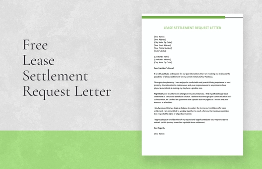 Lease Settlement Request Letter