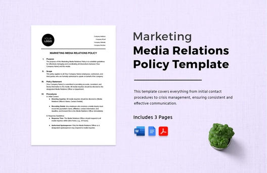 Marketing Media Relations Policy Template