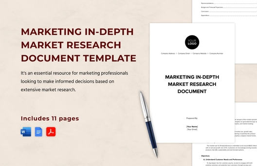 Marketing In-depth Market Research Document Template