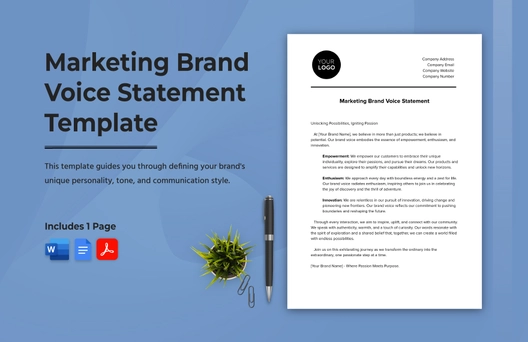 Marketing Brand Voice Statement Template