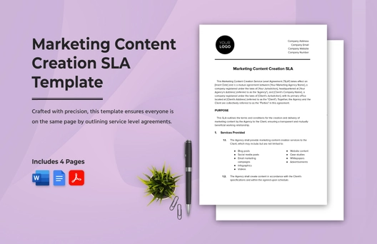 Marketing Content Creation SLA Template