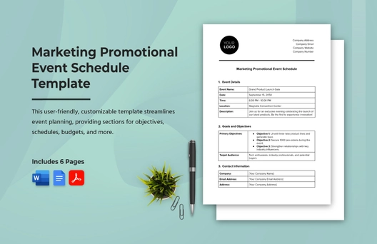 Marketing Promotional Event Schedule Template