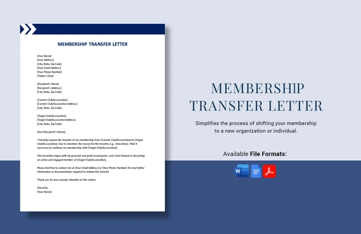 Membership Transfer Letter