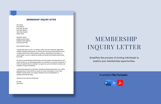 Membership Inquiry Letter