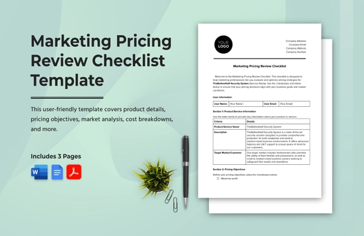 Marketing Pricing Review Checklist Template Marketing Pricing Review Checklist Template