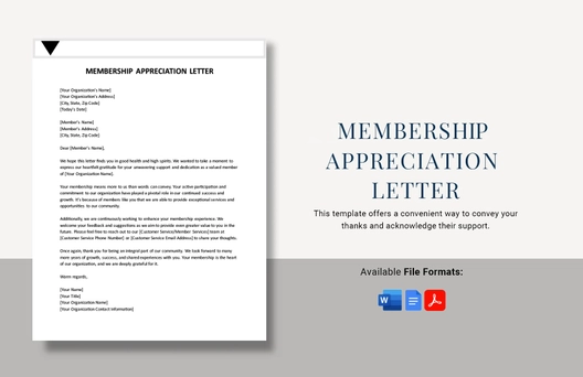 Membership Appreciation Letter