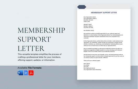 Membership Support Letter