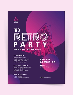 80s Party Flyer Template