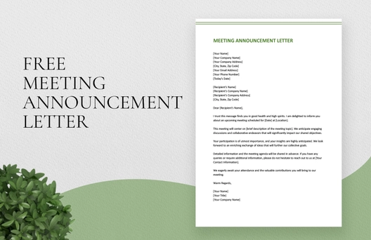 Meeting Announcement Letter