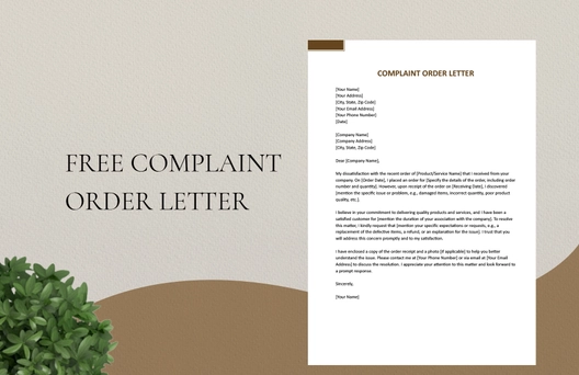 Complaint Order Letter