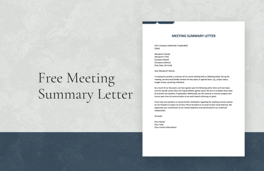 Meeting Summary Letter